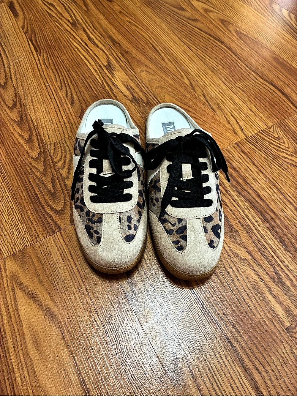 MIA Baron Leopard Backless Sneaker Brown & Black US 8